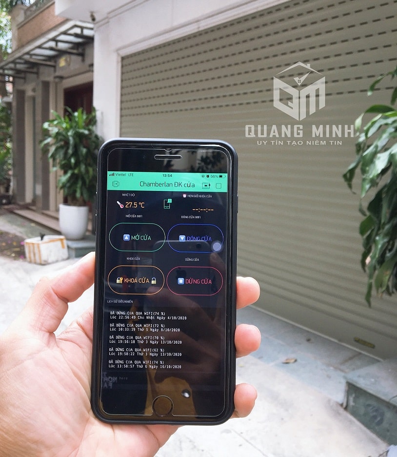 Lắp đặt điều khiển cửa cuốn bằng điện thoại 4