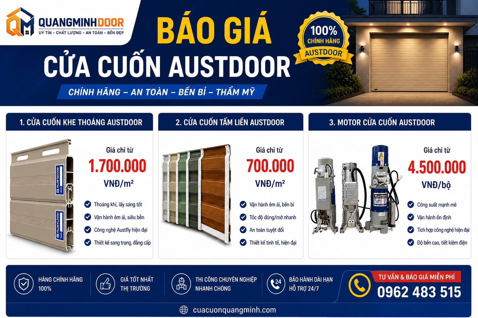 Báo giá cửa cuốn Austdoor